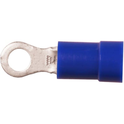 Elpress isoleret ringkabelsko A2532R til 1,5-2,5mm² ledere med M3 laske i blå polycarbonat og fortinnet kobber.