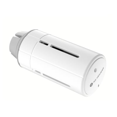 IMI Heimeier Danfoss RA adapter i hvid plast med synlig IMI Heimeier logo på siden.