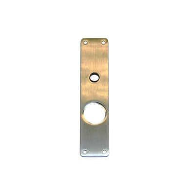 Assa Abloy langskilt 305 KR med mat finish, vist forfra med runde udskæringer og skruehuller.