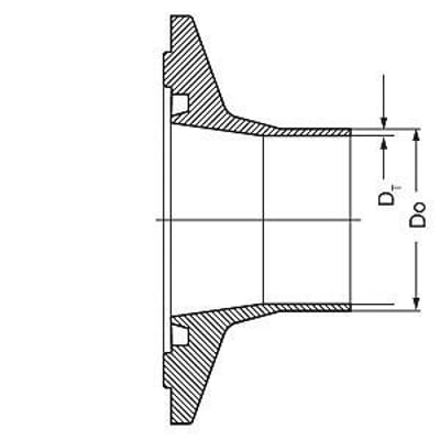 Teknisk tegning af Siemens SITRANS F M MAG 1100 F svejsefitting, DN 25, vist i snit med dimensioner Do og Dt.