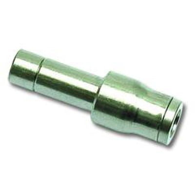Parker Legris reduktion 3666 i FDA kemisk forniklet messing, med dimensioner fra Ø4 mm til Ø6 mm.