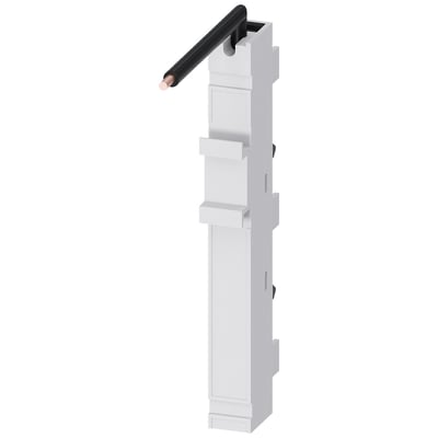 Siemens 8US2-busbaradapter, 1-polet til 63 A og fase L3, med sort forbindelseskabel og synlig kobberende.