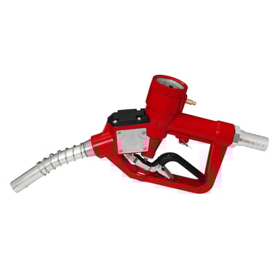 Rød Kabi automatisk aftapningspistol med 4-cifret tæller og swivel, til 60 ltr./min og Ø19mm slangestuds.