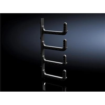 Rittal VX IT kabelfinger med 6 HE-enheder til 19-tommer skinner, fremstillet af sort plast.