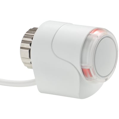 IMI TA EMO T aktuator til ON/OFF reguleringsventiler med 230V tilslutning, viser det runde, gennemsigtige indikatorlys med rød farve.