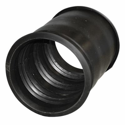 Lauridsen EPDM manchet 110/122 x 150 mm til beton og plast med glat spids, fremstillet af sort gummi.