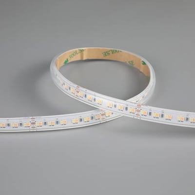 Ansell Lighting P-Cell LED bånd, 10m, 24V, IP65, med justerbar hvidt lys og 10mm bredde.