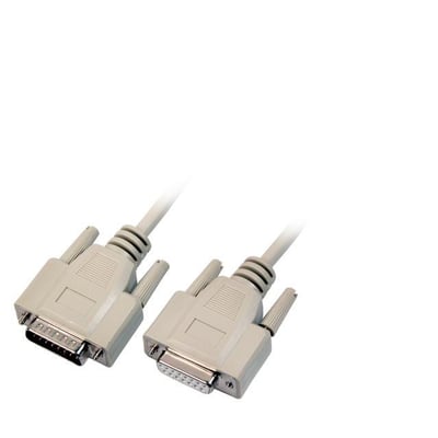 EFB Elektronik seriel forlængerkabel på 2 meter, med DB15 han- og hunstik med fingerskruer.