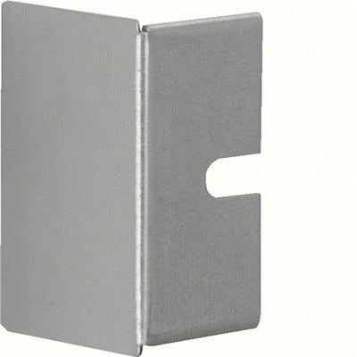 Hager endestykke LFS400606VERZ i galvaniseret stål, viser den U-formede udskæring til montage.