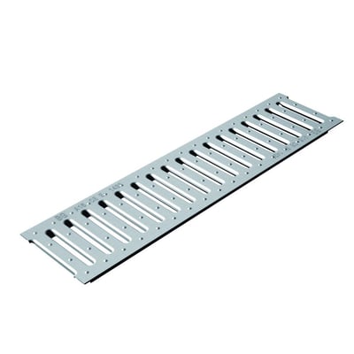 En Ulefos Filcoten LIGHT NB100 spalterist på 1000 mm galvaniseret stål, med tydelig markering af belastningsklasse A15.