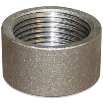 Indura smedet halv muffe S 3/4" med kort, cylindrisk form og synligt indvendigt gevind.