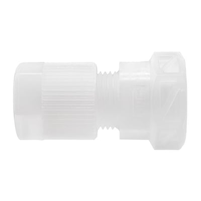 Serto PVDF unionskobling med indvendigt gevind til 8/6 mm rør og 3/8'' gevind i hvid plast.