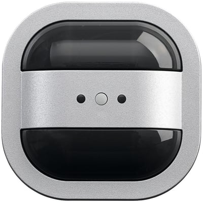ABB KNX tilstedeværelsessensor mini standard i sølvfarvet design med sort sensoroverflade og tre små indikatorlys i midten.