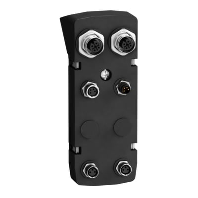 Schneider Electric tilslutningsmodul til Lexium 32i med EtherCAT, 2 DI source og STO porte i sort plast.