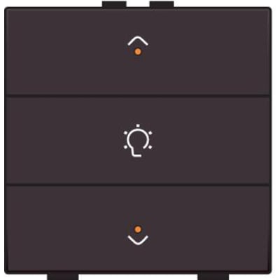 Niko dæmpertryk i mørkebrun med LED-indikator og symboler for lys op og ned.