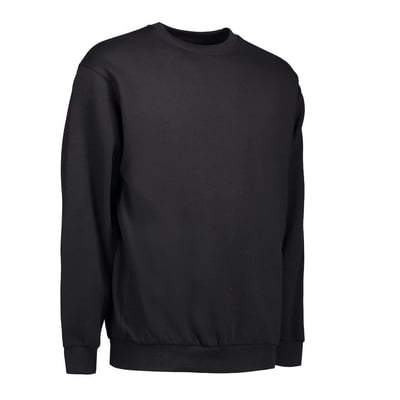 Bagfra set ID Identity GAME sweatshirt 0600 i sort, str. S, med fokus på pasform og ribkanter.
