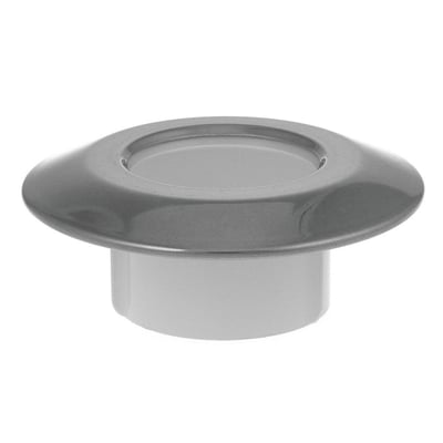 Karfa rosetbøsning med rustfri dækkappe, 18 mm / 3/8" rør, vist fra en vinkel der fremhæver den skinnende finish og den indvendige ABS-del.