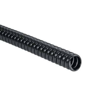 Nærbillede af en sort HellermannTyton spiralslange SPS 10, 10/13mm, der viser spiralstruktur og materiale.