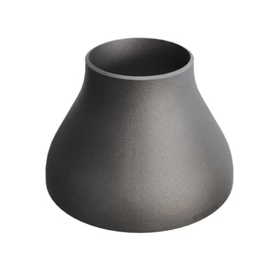 Konisk reduktion i gråt P235GH stål med dimensionerne 219,1/6,3 x 114,3/3,6 mm og et synligt "INDURA" logo.