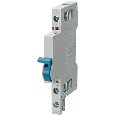 Siemens SENTRON 5ST3 neutralafbryder, en kompakt grå enhed med blå afbryder og synlige skrueterminaler.