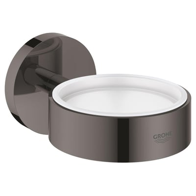 Grohe Essentials holder i grafit finish, lavet af metal, med plads til glas, sæbe eller dispenser.