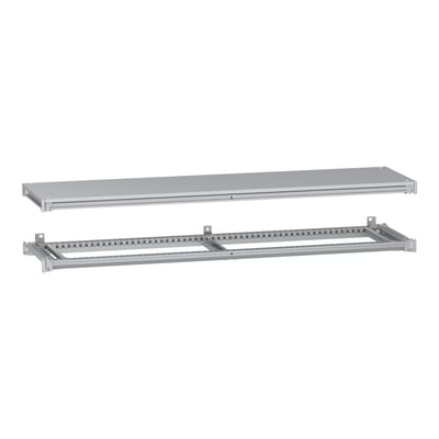 Schneider Electric ramme bund+top med takplade til SFN skab, B1600 D400mm. Fremstillet af gråt galvaniseret genbrugsstål (RAL 7035).