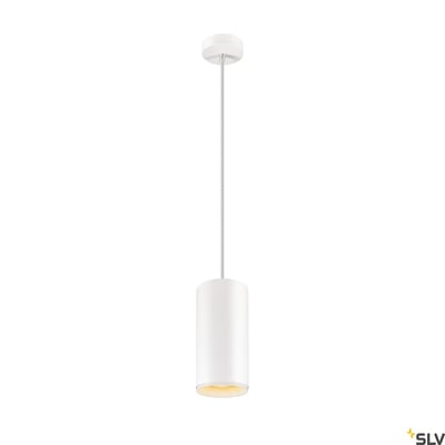 SLV NUMINOS XL pendel i hvid og sort med cylindrisk skærm, 36 W LED og varmt 3000 K lys.