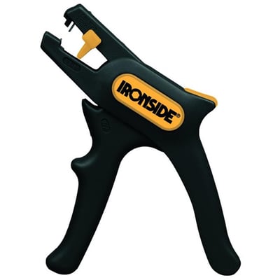 Ironside automatisk afisoleringstang til 0,2-6 mm², vist skråt forfra med sorte greb og gule detaljer.