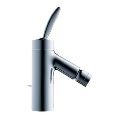 Detaljeret foto af Hansgrohe Axor Starck Classic bidetarmatur i krom, der viser armaturets form og greb.