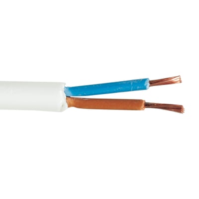 Nexans Ledning H03VV-F PKL 2x0,75 i grå farve med 1 meter længde og 5.4 mm diameter.