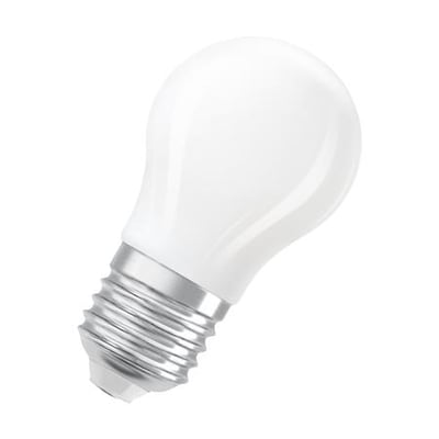 Mat LED kronepære med E27 sokkel, 250 lumen lysstyrke og 1,8W effekt, perfekt til erstatning af 25W pærer.