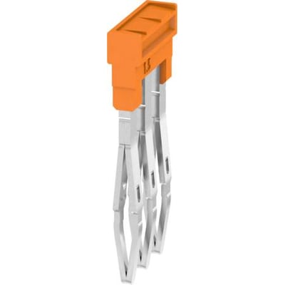 Weidmüller Laske ZQV 1,5N/3 3-polet laske med orange top og sølvfarvede terminaler til 1,5mm2 ledere.