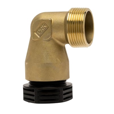 IMI TA 406 vinkelkobling med 40 mm PE-tilslutning og 1.1/4" udvendigt gevind, fremstillet i Ametal.