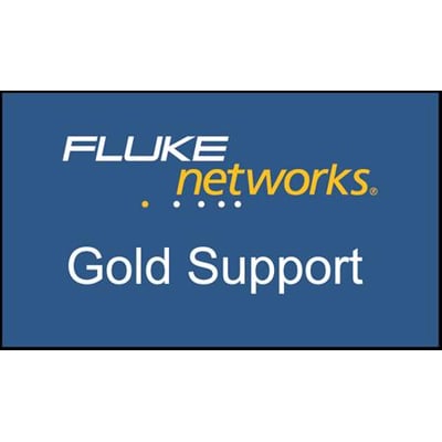 Grafik med Fluke Networks Gold Support-logo for guldsupport-serviceaftale til CFP-Q-ADD i 1 år.