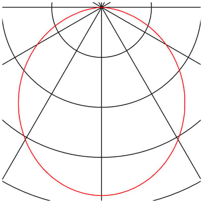 Lysfordelingsdiagram for SLV Medo ring, en sort LED-pendel på 60 cm med ringformet lys.