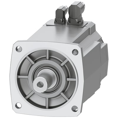 Siemens SIMOTICS S-1FK2 CT servomotor med 27 Nm moment og 4 kW effekt, vist med cylinderformet aksel og IP65 beskyttelse.