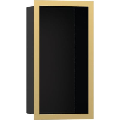 Hansgrohe XtraStoris Individual vægniche i messingfarve med mat sort front og mål på 300/150/100 mm.