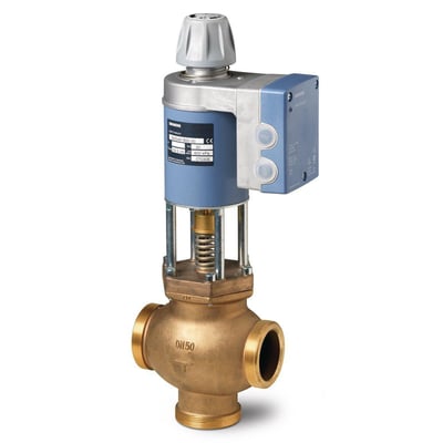 Siemens MXG461B15-1.5 magnetisk reguleringsventil med PN16, DN15 og udvendigt gevind for blande-/2-vejs regulering.