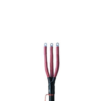 Raychem endeafslutning til 3-leder PEX-kabler med 650 mm faseslange, klar til 12kV installationer.
