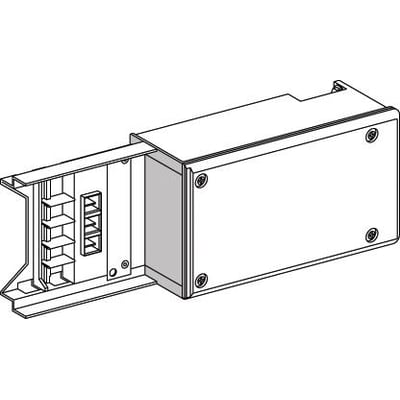 Schneider Electric tilgangsboks 100A, 3L+N+PE med 4 ledere og transmissionsbus i hvid RAL 9001.
