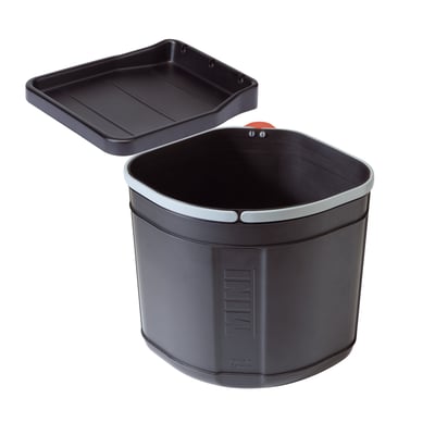 Franke Sorter mini affaldsspand, sort, 17 liter, vist med låget afmonteret for tydelig visning af spanden.