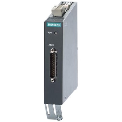 Siemens Sinamics S120 sensor module SMC20 board til inkremental encoder, med "RDY" lys og D-sub stik på sort frontpanel.