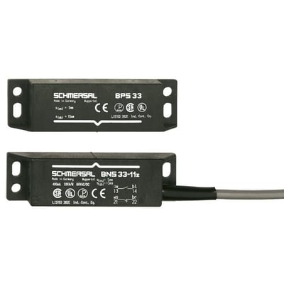 Schmersal BNS 33-11ZG magnetaftaster med 1 slutte og 1 bryde, fremstillet i Tyskland med 5m kabel.