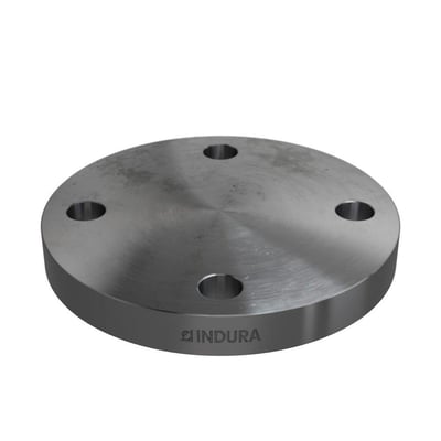 Indura blindflange DN50 til 60,3mm rør i P250GH stål med PN40 trykklasse og 4 bolthuller.