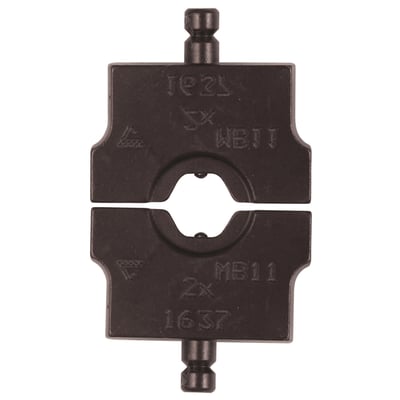 Elpress MB14,5 pressebakker med prægninger MB11, 2X, WBTT og 1637, beregnet til 50mm².