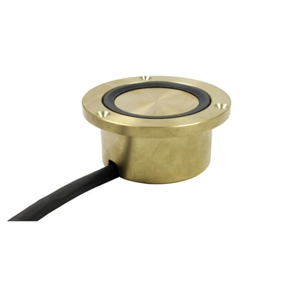 Heatcom TM-3356 ground sensor/temperaturføler i messing med sort kabel, designet til præcis jordtemperaturmåling.