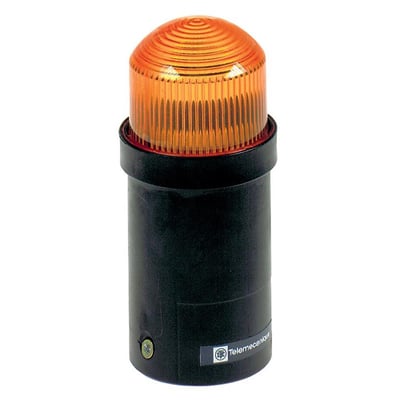 Schneider Electric XVD mini lystableau i orange med fast lys, 45mm diameter og 230V drift.