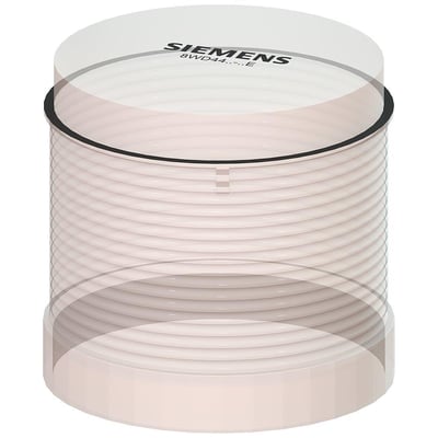 Siemens signallampe 8WD44, 70mm diameter, klar farve med integreret elektronik til 24V DC drift.