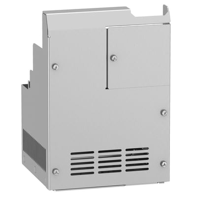 Schneider Electric UL type 1 overensstemmelseskit VW3A95817 i børstet metal med ventilationsåbninger.