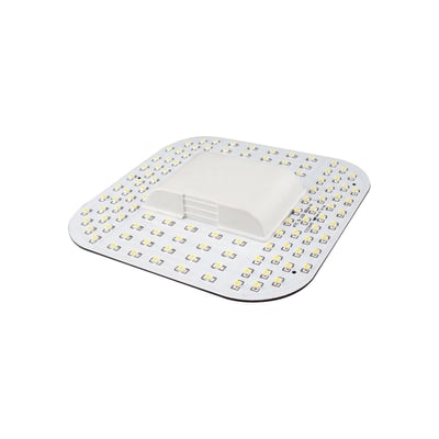 LEDlife 9W 2D kompakt LED-rør med GR8q 2pin-fatning, vist som et fladt, afrundet LED-kredsløb med lysdioder.